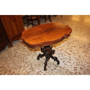Nordic Europe Small Table From The Mid-1800s, Biedermeier Style, Made Of Mahogany Wood