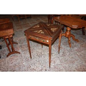 English Second Half Of The 1800s Victorian-style Games Table In Rosewood