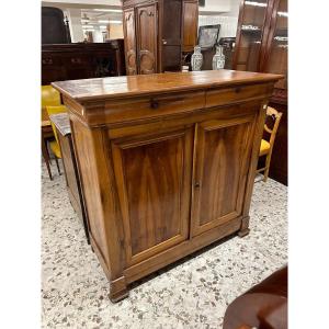 Buffet De Style Louis-philippe Français En Bois De Noyer Du XIXe Siècle Avec 2 Portes