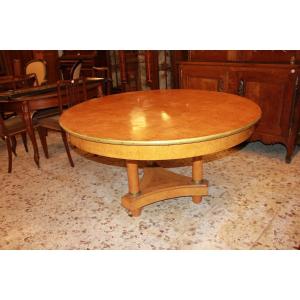 Late 19th Century North European Biedermeier Table In Elm Wood And Burl
