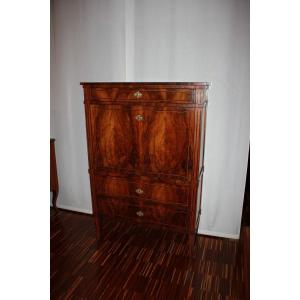French Secretaire From The Late 18th Century In Louis XVI Style Made Of Flame Walnut Wood