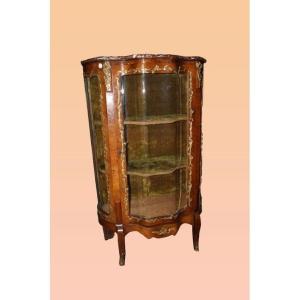 French Showcase From The Second Half Of The 1800s, Louis XV Style, In Rosewood.
