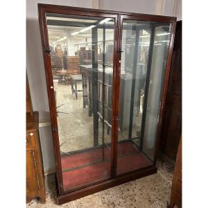 Meuble Vitrine Anglaise De La Fin Du 19ème Siècle En Acajou