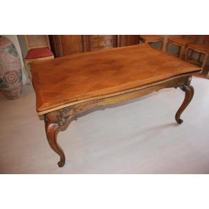 Provençal Extendable Rectangular Table, Walnut, 19th Century