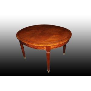 Beautiful Mid-19th Century French Oval Extendable Table, In The Louis XVI Style, Made Of Mahoga