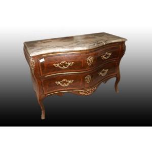 Superb Italian - Sicilian - Dresser From The 1700s, Louis XV Style, In Veneered Rosewood. It Ha