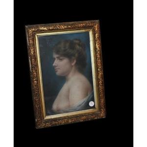 French Pastel From The Mid-19th Century Depicting A "female Nude." This Artwork Is Even More In