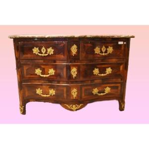 Splendid French Chest Of Drawers From The Second Half Of The 1700s, Regency Style, In Rosewood