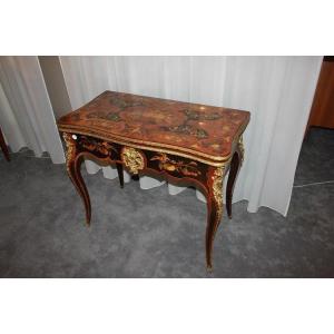 Précieuse Table De Jeu Anglaise De Style Français Louis XV De La Première Moitié Du XIXe Siècle