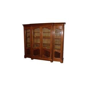 Large French Bookcase From The Early 1900s, In Louis Philippe Style, Made Of Walnut Wood