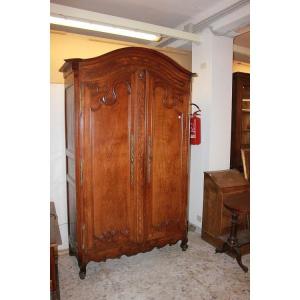 French Wardrobe From The Late 1700s, In Provençal Style, Made Of Cherry Wood