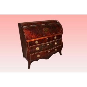 1800 Hollandais Peint Vernis Martin Roller Commode Bureaux A Pente En Acajou