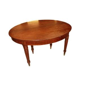 French Oval Extendable Mahogany Table – Late 19th Century