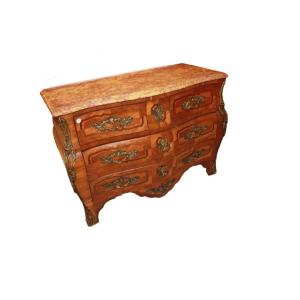 French Louis XV Style Inlaid Chest Of Drawers – 19th Century