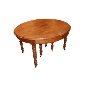 Table Ovale Extensible Française Style Louis Philippe Du XIXe Siècle En Bois De Noyer