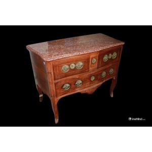 Commode Française, Style Transition, XVIIIe Siècle Avec Plateau En Marbre