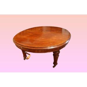 Large Extendable Oval Table (375cm), English From The Second Half Of The 1800s, Victorian Style