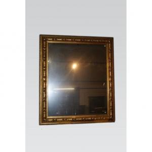 Large Symmetrical Square Rectangular Mirror From The Mid 1800s Gilded With Gold Leaf