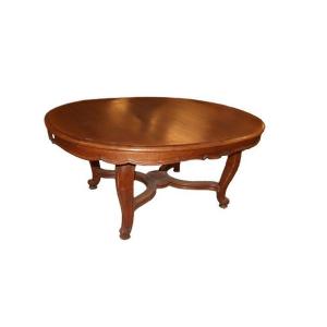 Grande Table Ovale à Rallonge Des Années 1800 En Bois De Noyer Avec Rallonges Louis Philippe