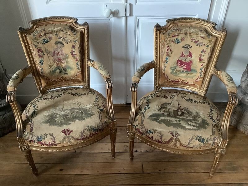 Suite Of Four Louis XVI Period Armchairs-photo-3