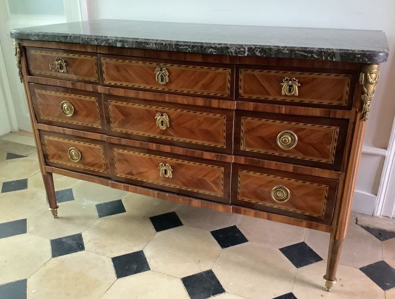 Louis XVI Chest Of Drawers Stamped Birckle