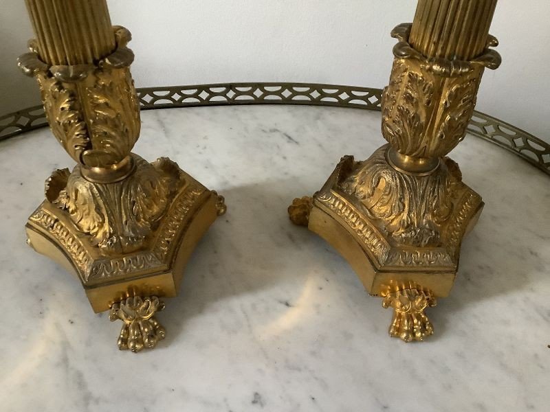 Pair Of Gilt Bronze Candlesticks-photo-4