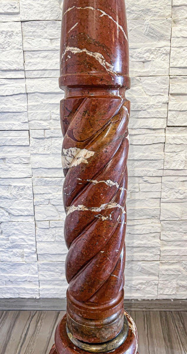 Great Column In Red Verona Marble -photo-2