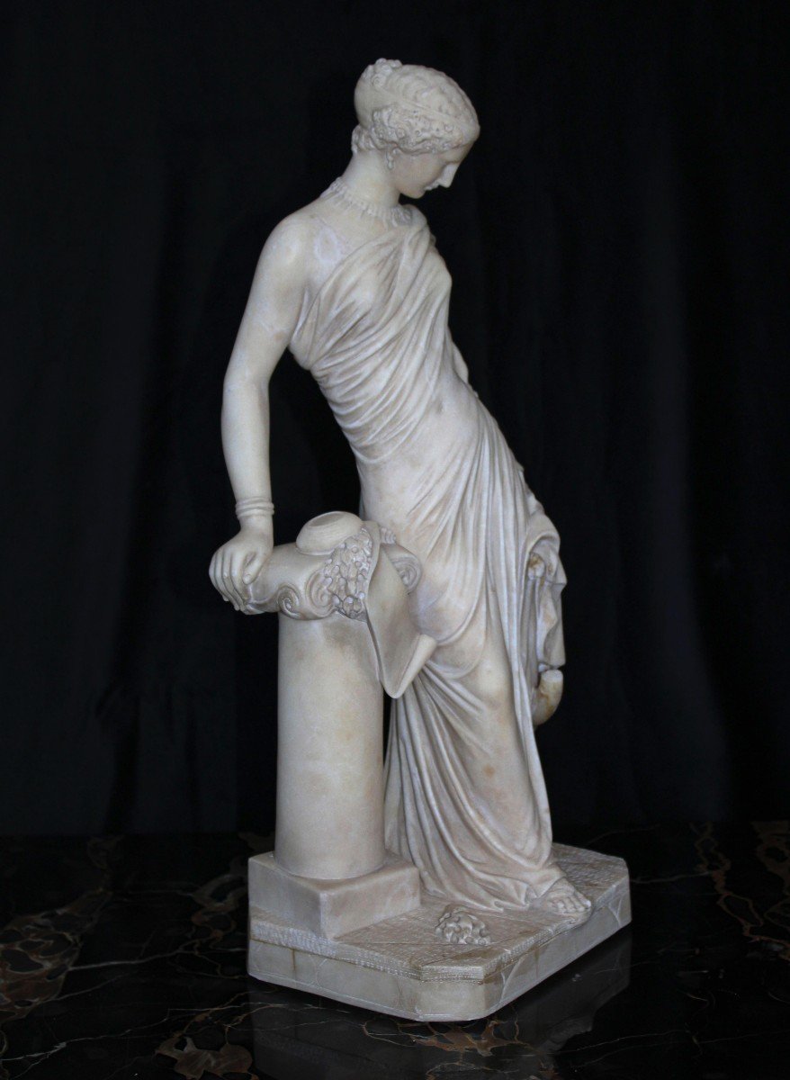 Statue Depicting A Greek Poetess With Parchment In Hand-photo-5