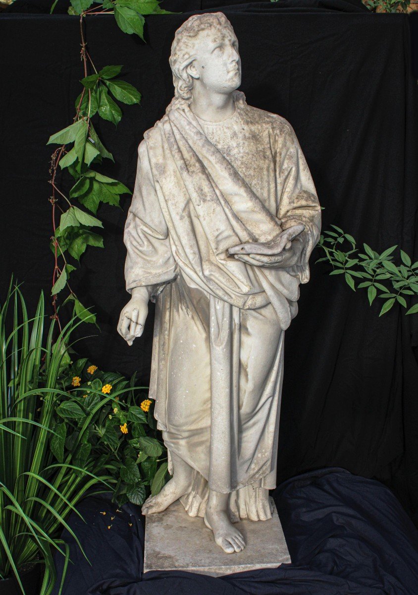 Great Antique Statue Depicting A Philosopher Of Ancient Greece Carrara Marble -photo-1