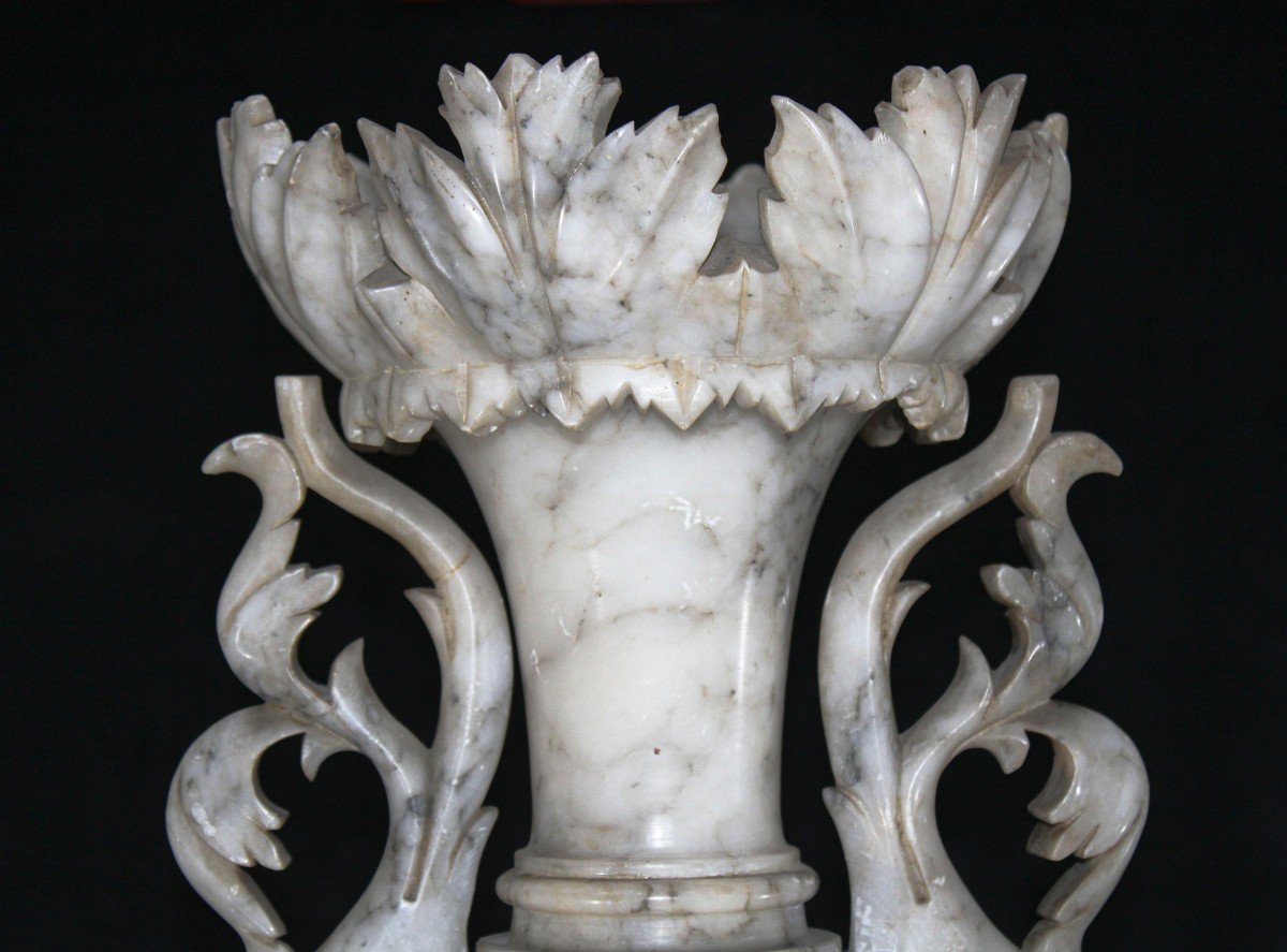 Antique Great Vase In Arabescato Marble -photo-5