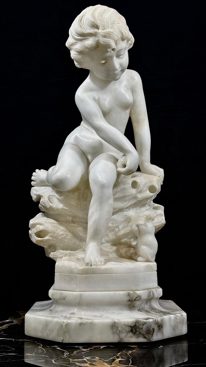 Statue Depicting A Little Boy Marble-photo-2