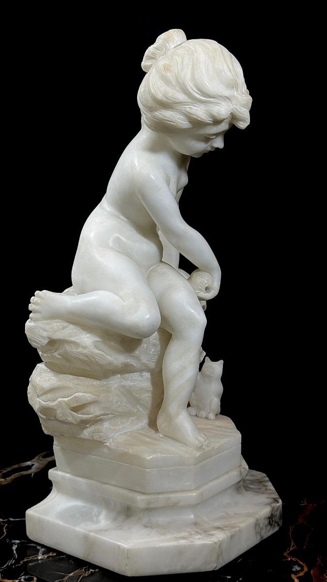 Statue Depicting A Little Boy Marble-photo-3