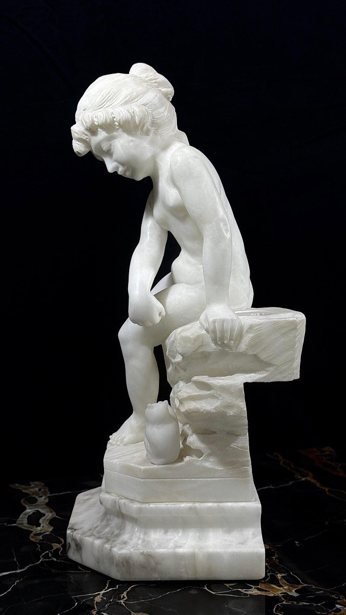 Statue Depicting A Little Boy Marble-photo-4