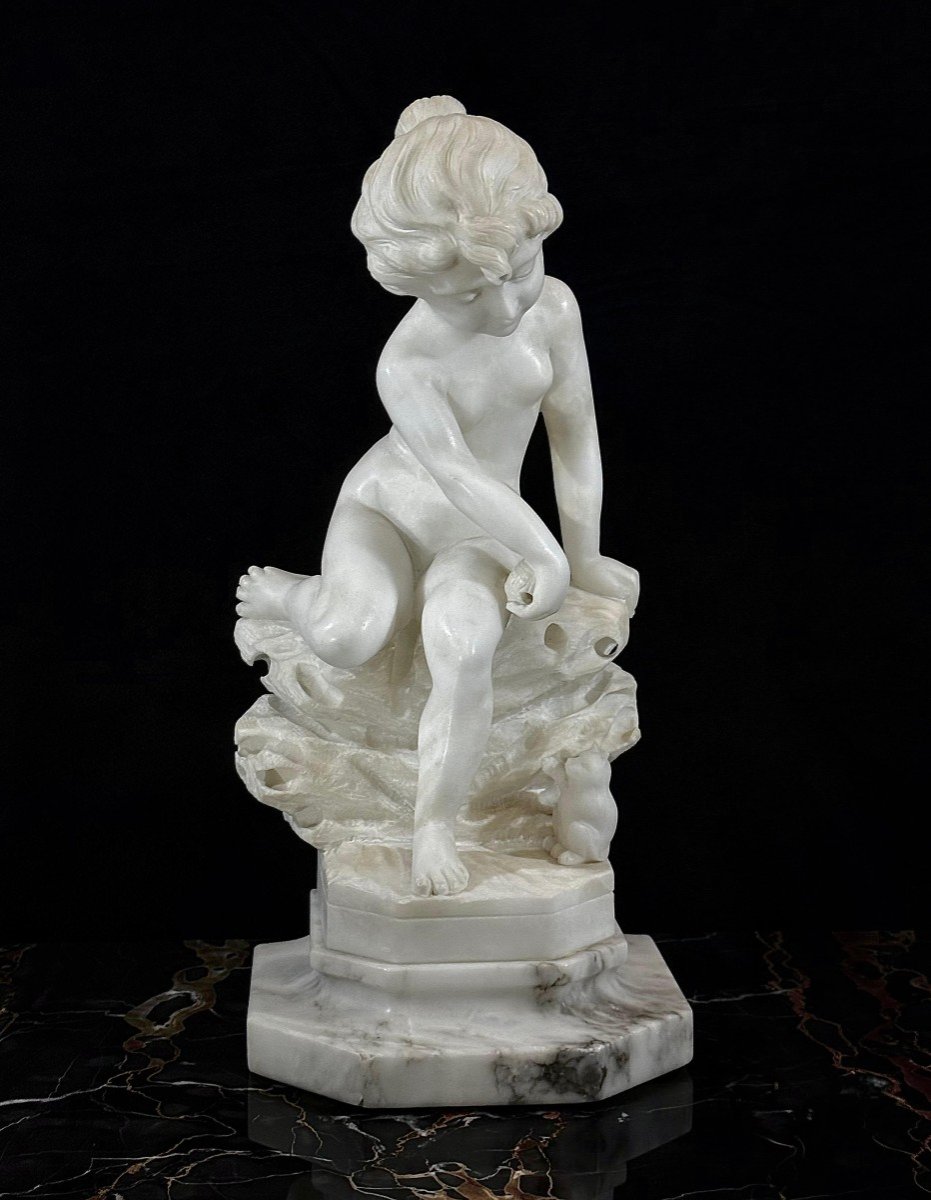 Statue Depicting A Little Boy Marble-photo-4