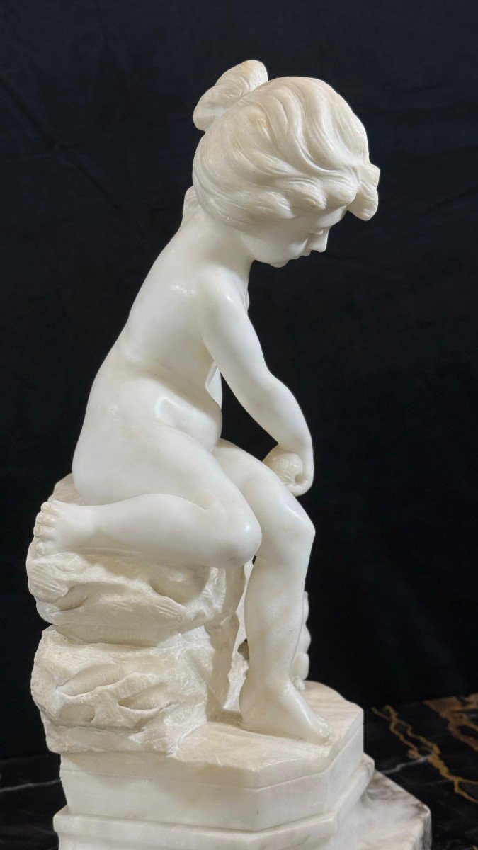 Statue Depicting A Little Boy Marble-photo-7