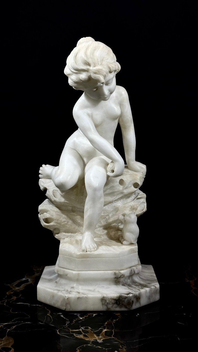 Statue Depicting A Little Boy Marble-photo-8