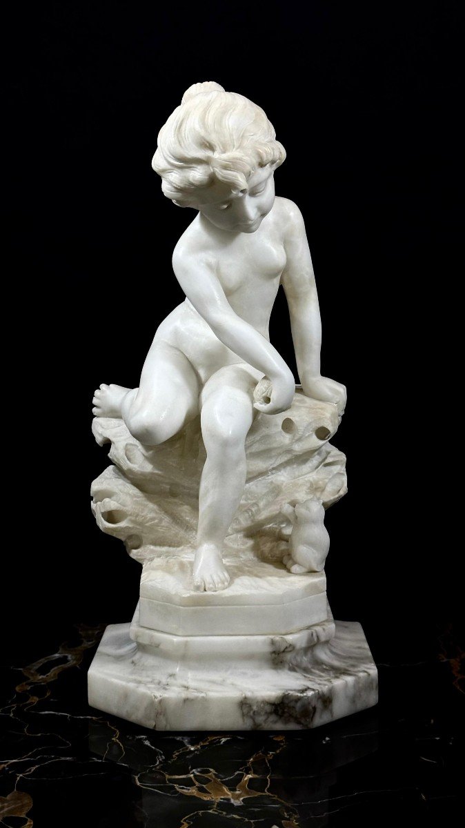 Statue Depicting A Little Boy Marble