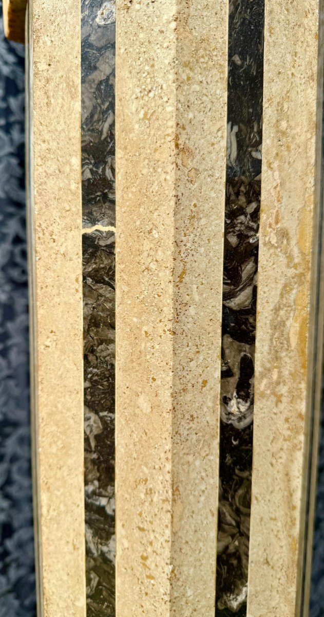 Special Column In Travertine Marble And Black Marble-photo-5