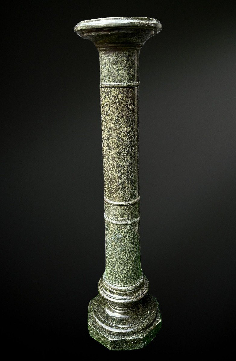 Special Antique Column In Green Marble-photo-4