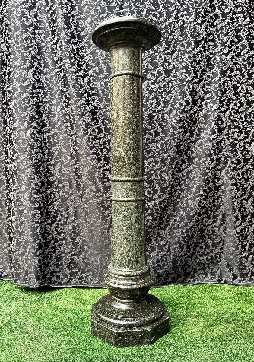 Special Antique Column In Green Marble-photo-2