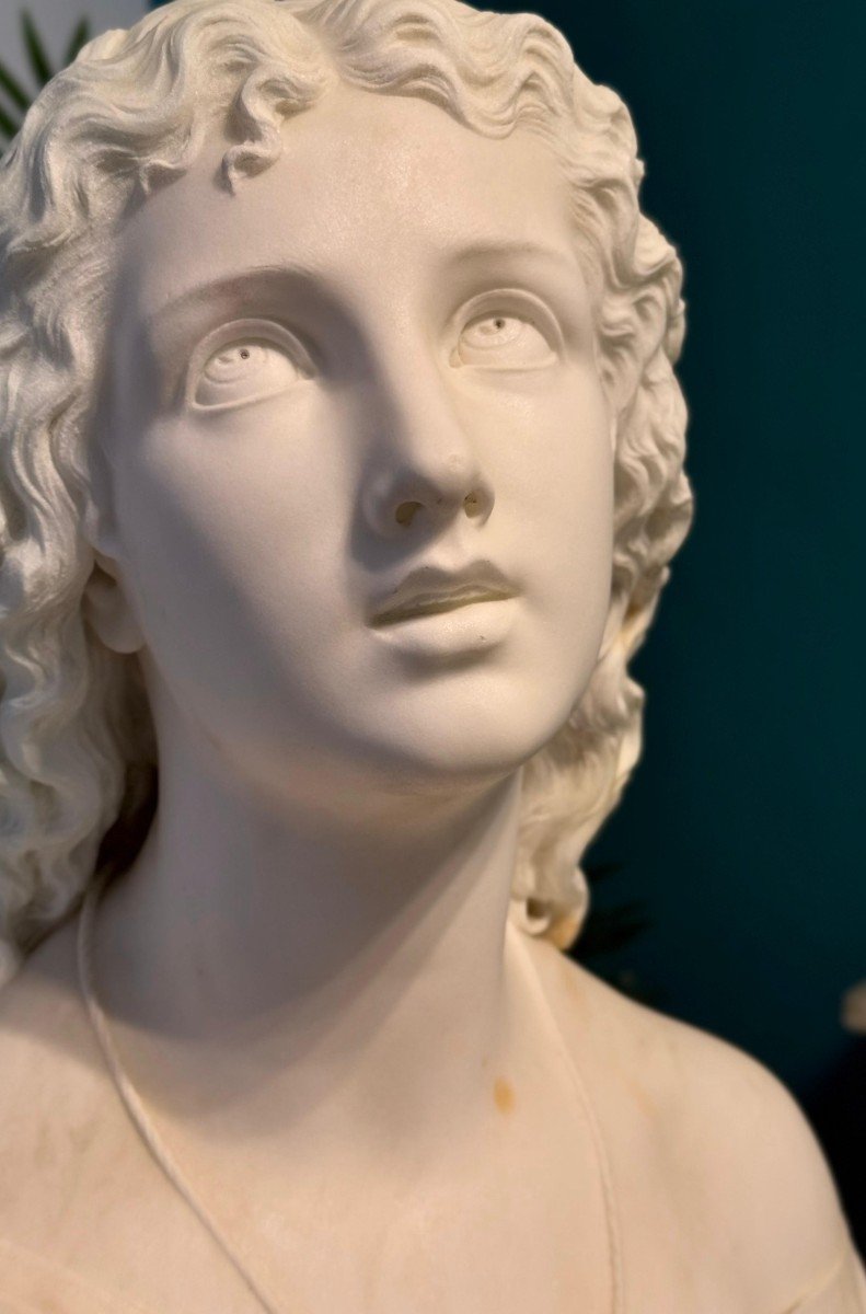 Bust In Carrara Marble 'the Fisherman's Wife'-photo-2