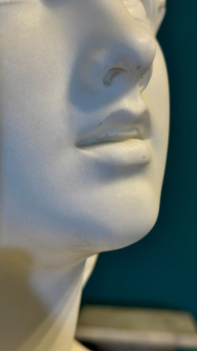 Bust In Carrara Marble 'the Fisherman's Wife'-photo-4