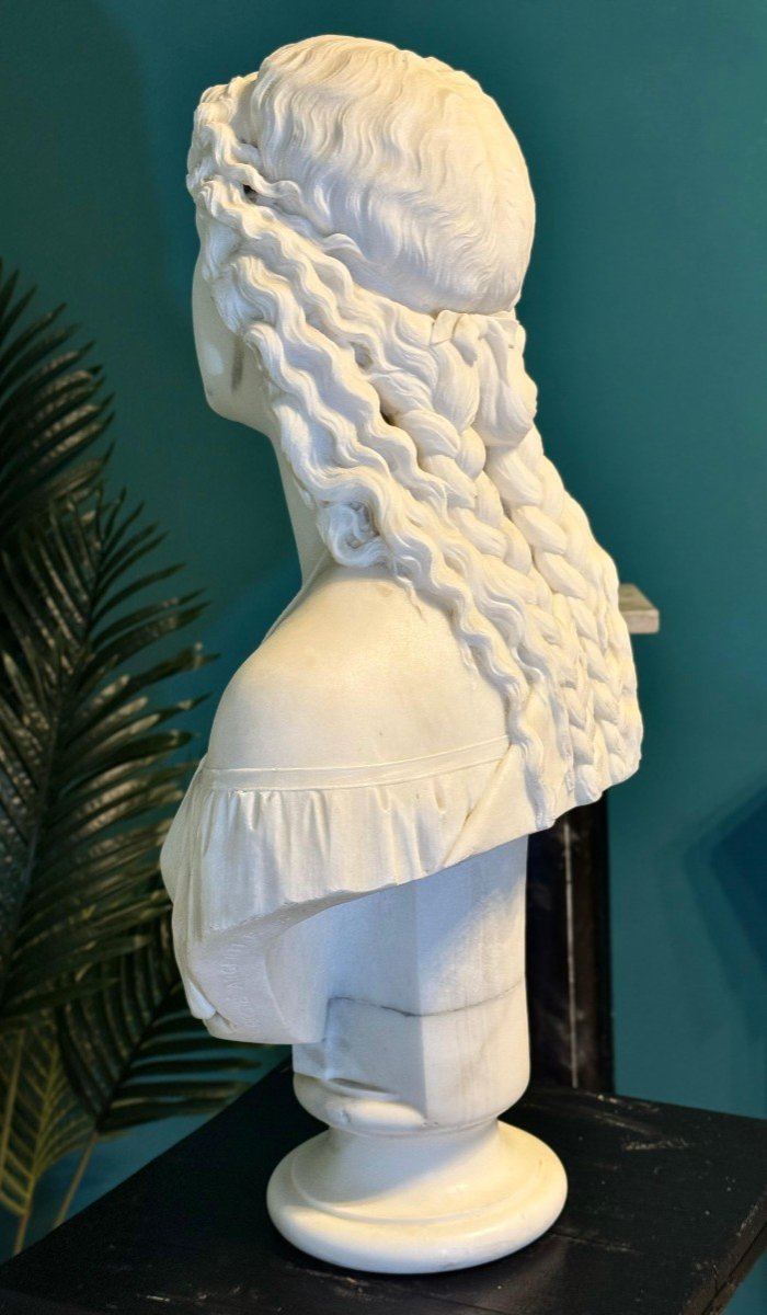 Bust In Carrara Marble 'the Fisherman's Wife'-photo-8