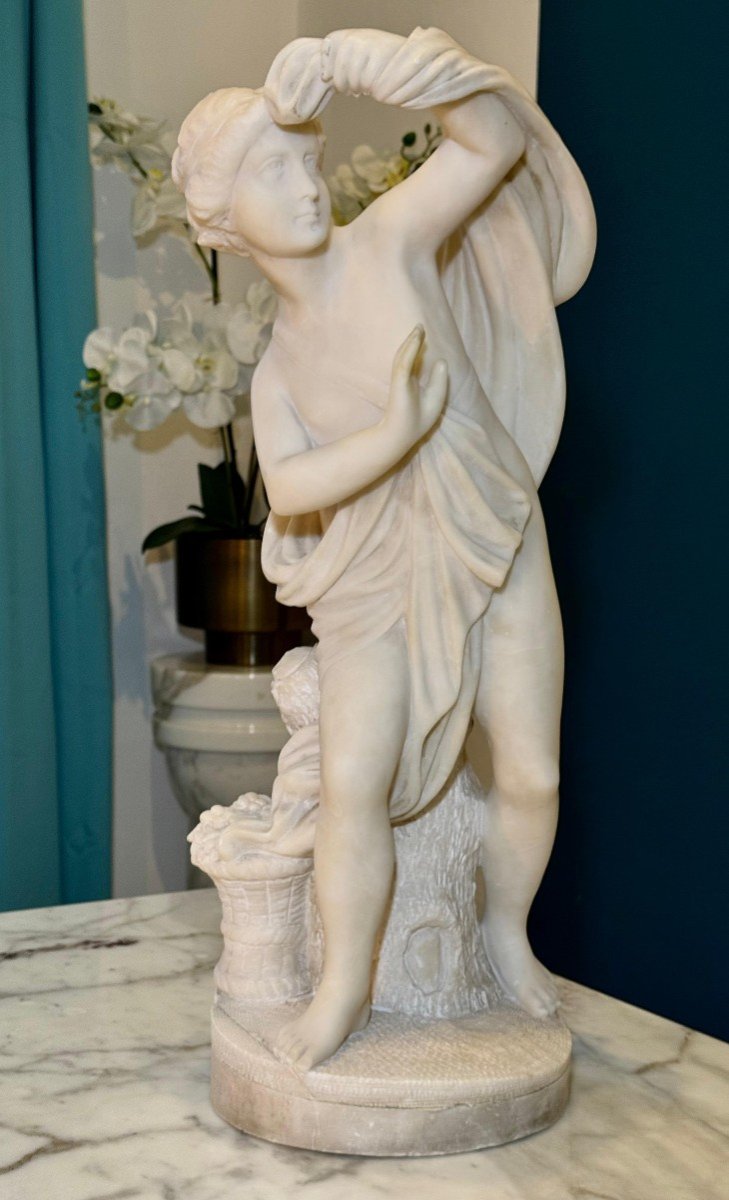 Statue Depicting A Naked Bather Marble-photo-2