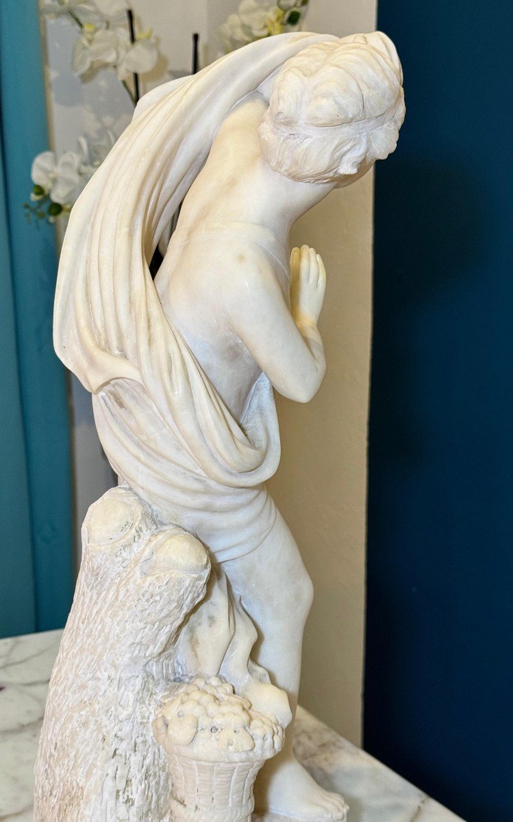 Statue Depicting A Naked Bather Marble-photo-3