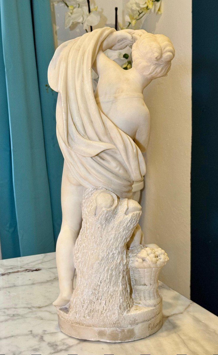 Statue Représentant Une Baigneuse Nue Marbre-photo-2