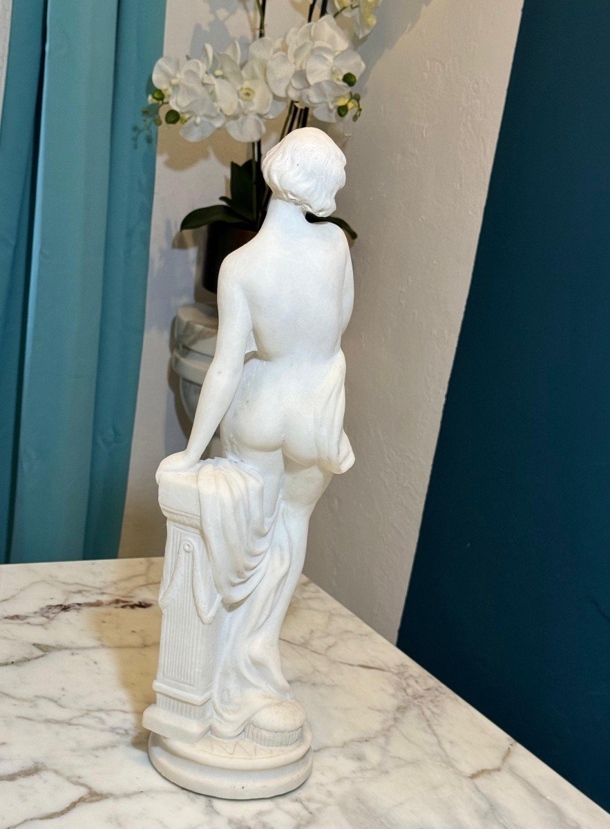 Statue Depicting A Girl Naked In White Carrara Marble -photo-3