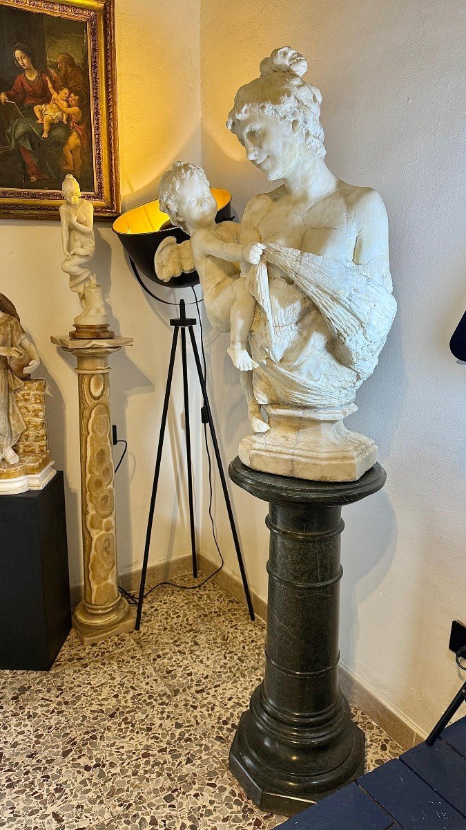 Starue Jolie Fille Souriante Couverte Par Eros Marbre Blanc Statuaire Exclusif Carrara-photo-3