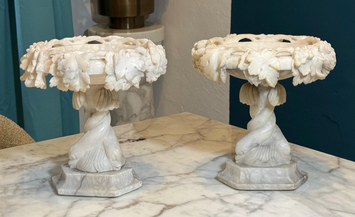 Pairs Of Antique Marble Vases-photo-4