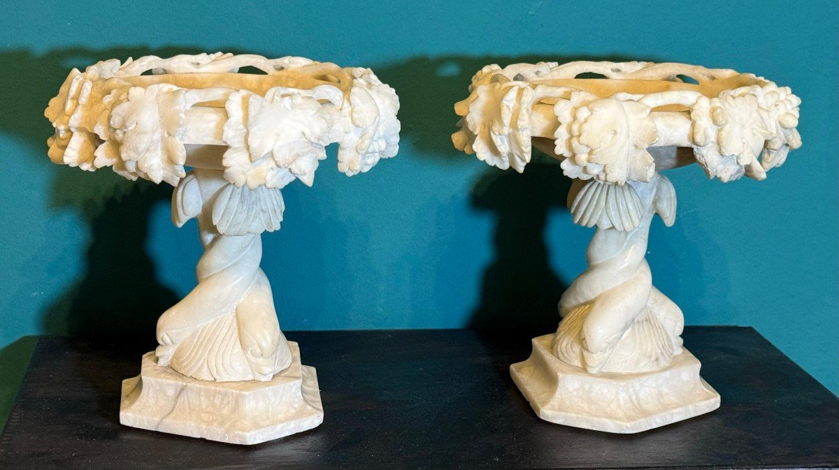 Pairs Of Antique Marble Vases-photo-2